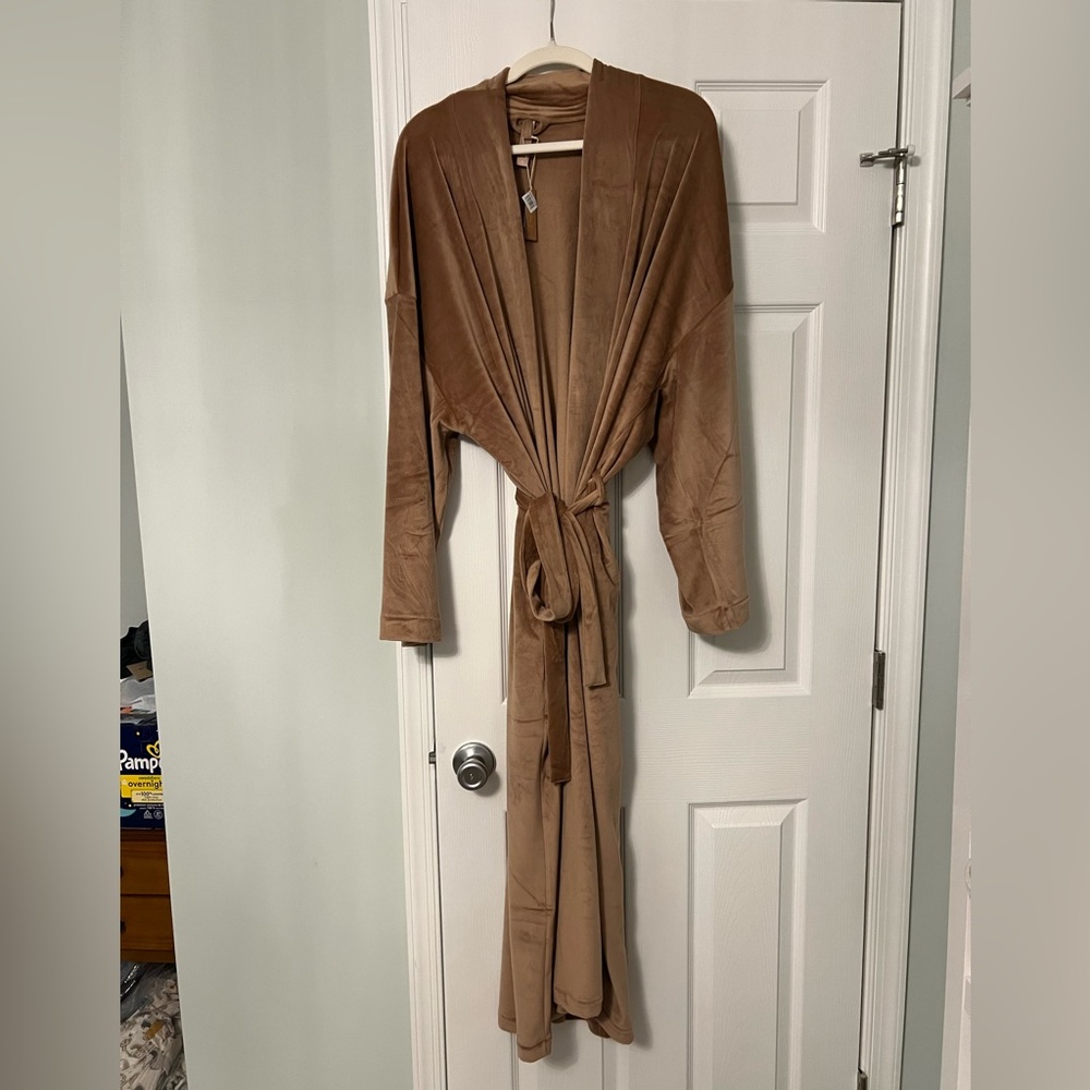 SKIMS velour full length robe size medium